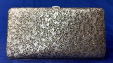 Heavy Antique Sterling Silver Cigarette Case No Monogramed Hand Engraved