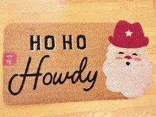 Holiday Christmas Coco Fiber Door Mat Santa Clause 32 inches