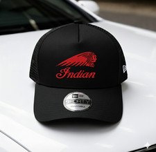 Indian Motorcycle Logo Embroidered Mesh Trucker Hat Adjustable Biker Cap