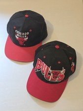 Lot Of (2) Vintage Chicago Bulls Snapback Hats NBA G-Cap & AJD - Estate Find