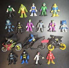 Lot of 21 Imaginext DC Comics Super Friends Batman & Villians 3" w/Motorcycles