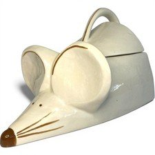 McCoy USA Ceramic Mouse Cookie Jar White M450 Hand Painted Vintage