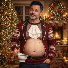 Men's Ugly Christmas Sweater Funny 3D Print Christmas Dinner Holiday Party