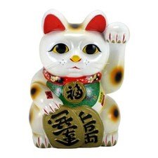 New Japanese 18" Tall XXXL Lucky Maneki Neko Cat Coin Bank/Ceramic Figurine