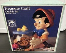 New!! Vtg DISNEY Treasure Craft "PINOCCHIO COOKIE JAR" (Cleo On Fishbowl)