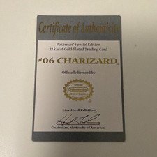 Nintendo Charizard #06 Special Edition 23 Karat Gold Plated Card NO GOLDEN CATD