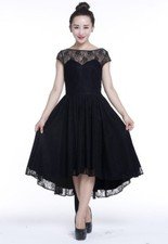No.7280 Gothic Victorian Steampunk Emo Punk Lace Rose Adult Womens Dress