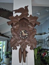 Old E Schmeckenbecher 3-Bird Cuckoo Clock Refurbished And Working Great