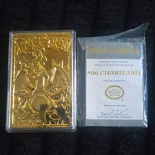 Pokémon TCG Charizard #06 23 Karat Gold-Plated Metal Card Limited w/ Cert