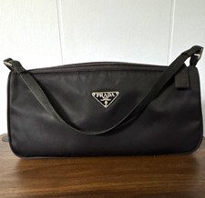 Prada Tessuto Nylon Shoulder Bag Black Vintage Made in Italy