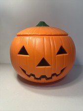 Rare 1991 Union Products Vintage Halloween Pumpkin Blow Mold Removable Lid “15