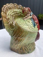 RARE! * GREEN * 1945 McCoy Turkey Cookie Jar with Cold Paint * The Gobbler *