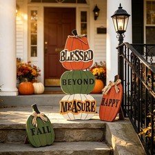 Rustic Farmhouse 3-Piece Pumpkin Set for Fall - Perfect for Thanksgiving Decor