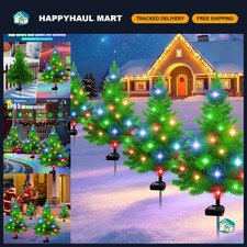 Solar Color Changing Christmas Tree Lights - 4 Pack Outdoor Holiday Decor