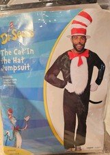 Spirit Halloween Dr Seuss Cat In The Hat Adult Jumpsuit Costume S/M Small Medium
