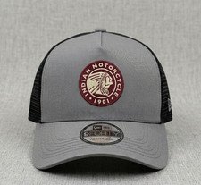 Trucker Hat Gray Indian Motorcycle 1901 Embroidered Logo Cap