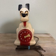 Vintage 1950s Walt Disney Pluto Animated Electric Clock Allied Mfg Co, Works