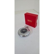 Vintage 1970's Smiths Pocket Watch Silver-Tone Boxed w/ Guarantee Card England