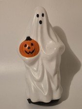 Vintage 1995 Empire Ghost Pumpkin Blow Mold 9 Inch Light Topper Halloween