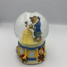 Vintage Disney Beauty and the Beast Snow Globe Enesco 1991 Musical Belle Beast