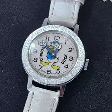 Vintage Disney Donald Duck Swiss Made Bradley Mechanical Watch RARE Case *RUNS