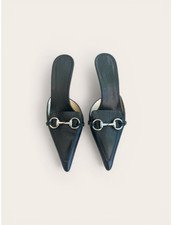 Vintage Gucci Black Heeled Mules - "New" - Size 7.5 - Made in Italy