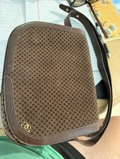 Vintage Gucci Jackie Suede GG Monogram Brown Shoulder Bag Italy Large