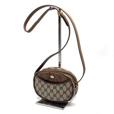 Vintage Gucci Shoulder Bag PVC Leather Brown Authentic