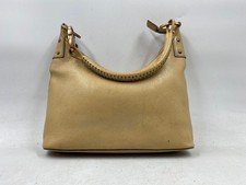 Vintage Gucci Tan Pebbled Leather Whipstitch Handle Hobo Shoulder Bag