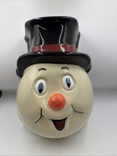 Vintage Plastic Snowman Lamp Post Cover Christmas Winter