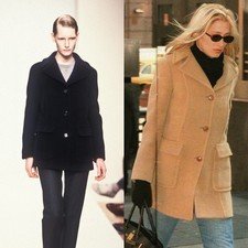 Vintage Prada Fall 1996 Navy Wool Car Coat ASO Carolyn Bessette Natalie Portman