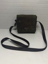 Vintage PRADA Tessuto Nylon Crossbody Bag Small Olive Green-Cute!