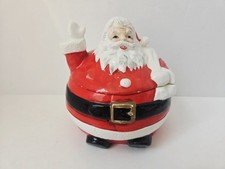 Vintage Santa Claus jar cookie jar ceramic Christmas