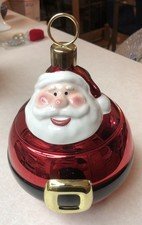 Vintage Teleflora Ceramic Santa Claus Ornament Inspired Cookie/Candy Jar W/ Lid