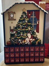 VTG Holiday Living Decorative Advent Calendar Christmas Wood Ornaments 21”H Rare
