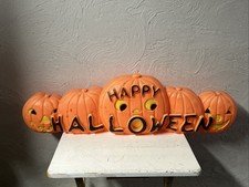 VTG Pumpkin Line Happy Halloween Don Featherstone Union Products Blow Mold 1990s