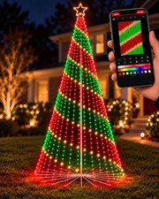 14.5FT Outdoor Christmas Tree with Light, DIY Light Show LED Christmas Tree