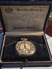 1932 HAMILTON POCKET WATCH Grade 912 Model 2 17J Size 12 14K Gold Filled RUNS
