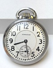 1935 Hamilton 992E Elinvar 16s 21j Pocket Watch, Running, Nice Movement