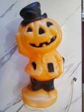 1969 Empire Halloween Orange Pumpkin Blow Mold Needs Rewiring See Photos