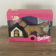 1998 Pet Lovin Barbie Golden Retriever Dog & Puppy #20848 RARE