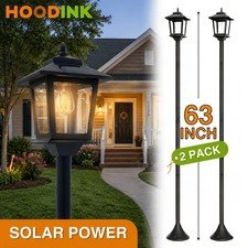 2 Pack Solar Post Lights, Waterproof Solar Pole Lights for Christmas Decor