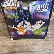 2006 Gemmy ghost boo 8 Ft Long Halloween Airblown Inflatable NOS