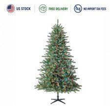 7.5 Ft Pre Lit Milford Pine Christmas Tree Color Changing Twinkle LED Lights