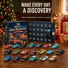 American Classic Cars Advent Calendar 24 Vehicles Die-Cast Toys 3cm Multicolor