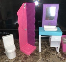 Barbie Size Doll Bathroom Furniture For Play Or Dioramas
