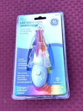 BRAND NEW. GE Color Changing Christmas Tree Night Light Wall Plug In 6"