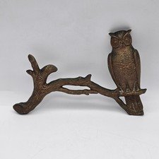 Brass Owl On Branch Vintage Decor