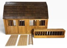 Breyer Deluxe Horsebarn Retired Wooden 2 Stall Stable Ladder Hayloft & More.