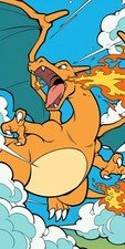 Charizard Fire Breathing Pokemon Anime Art Poster